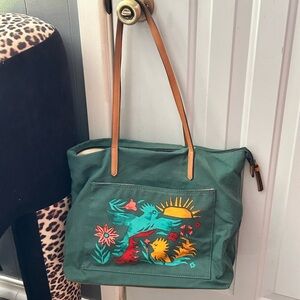 Floral Green Tote Bag